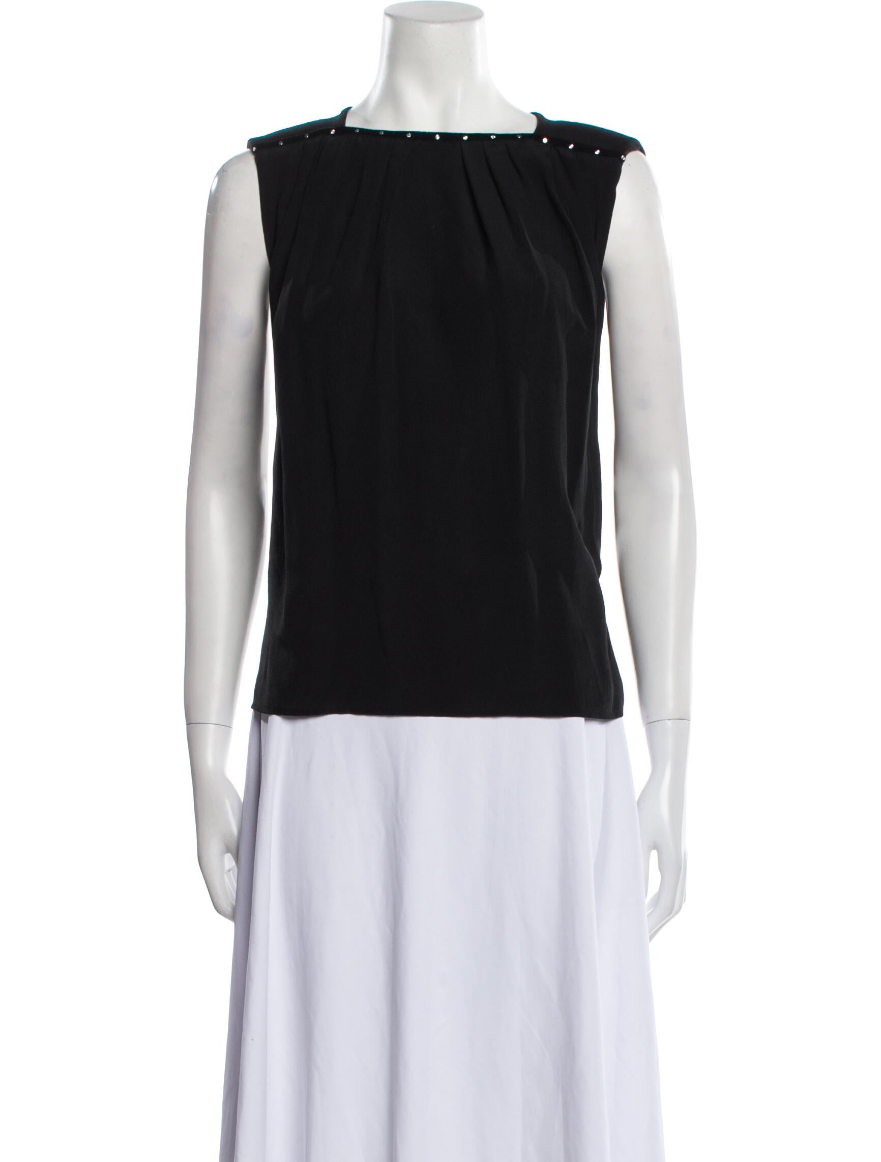 Maje Silk Square Neckline Top