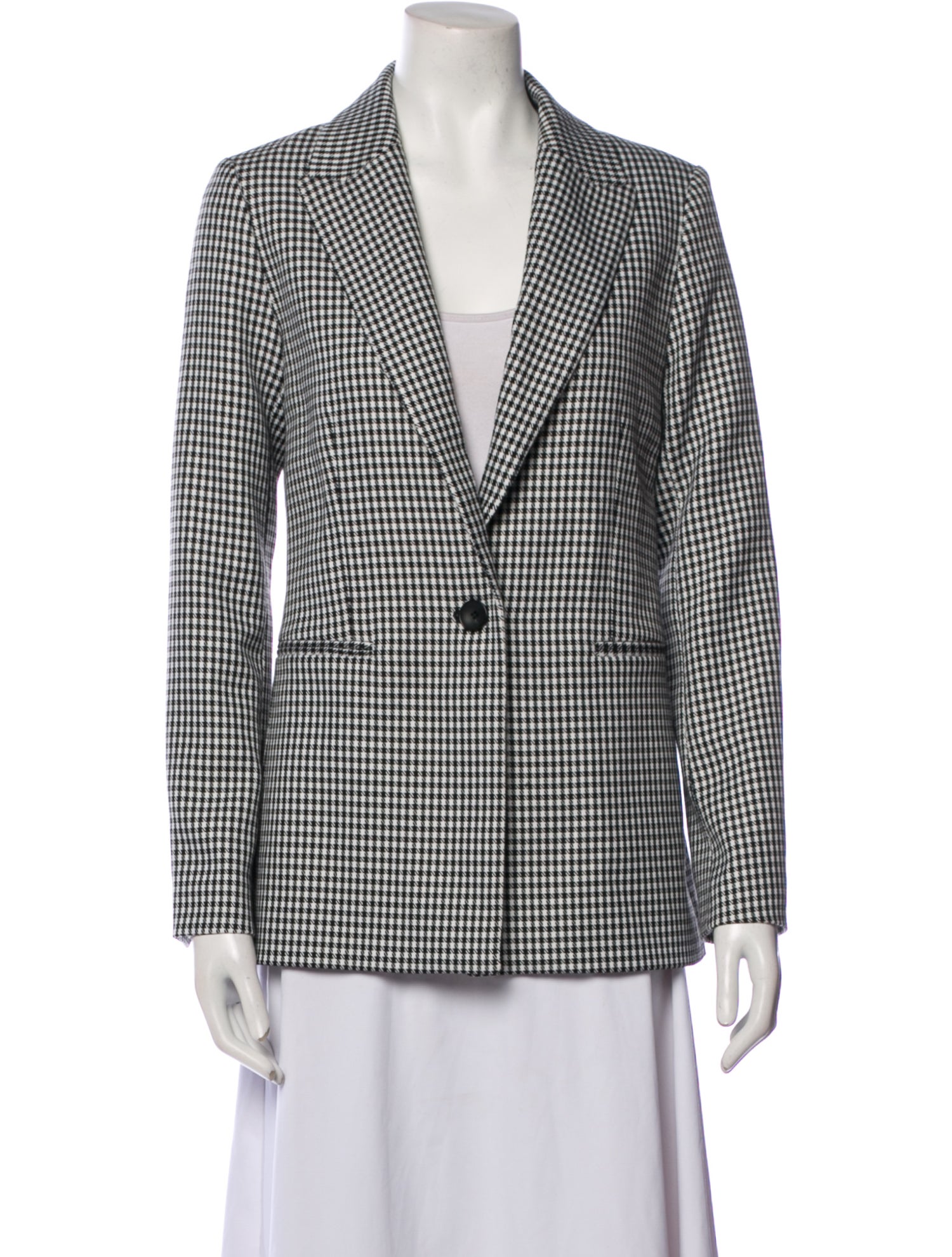 Maje Wool Plaid Print Coat