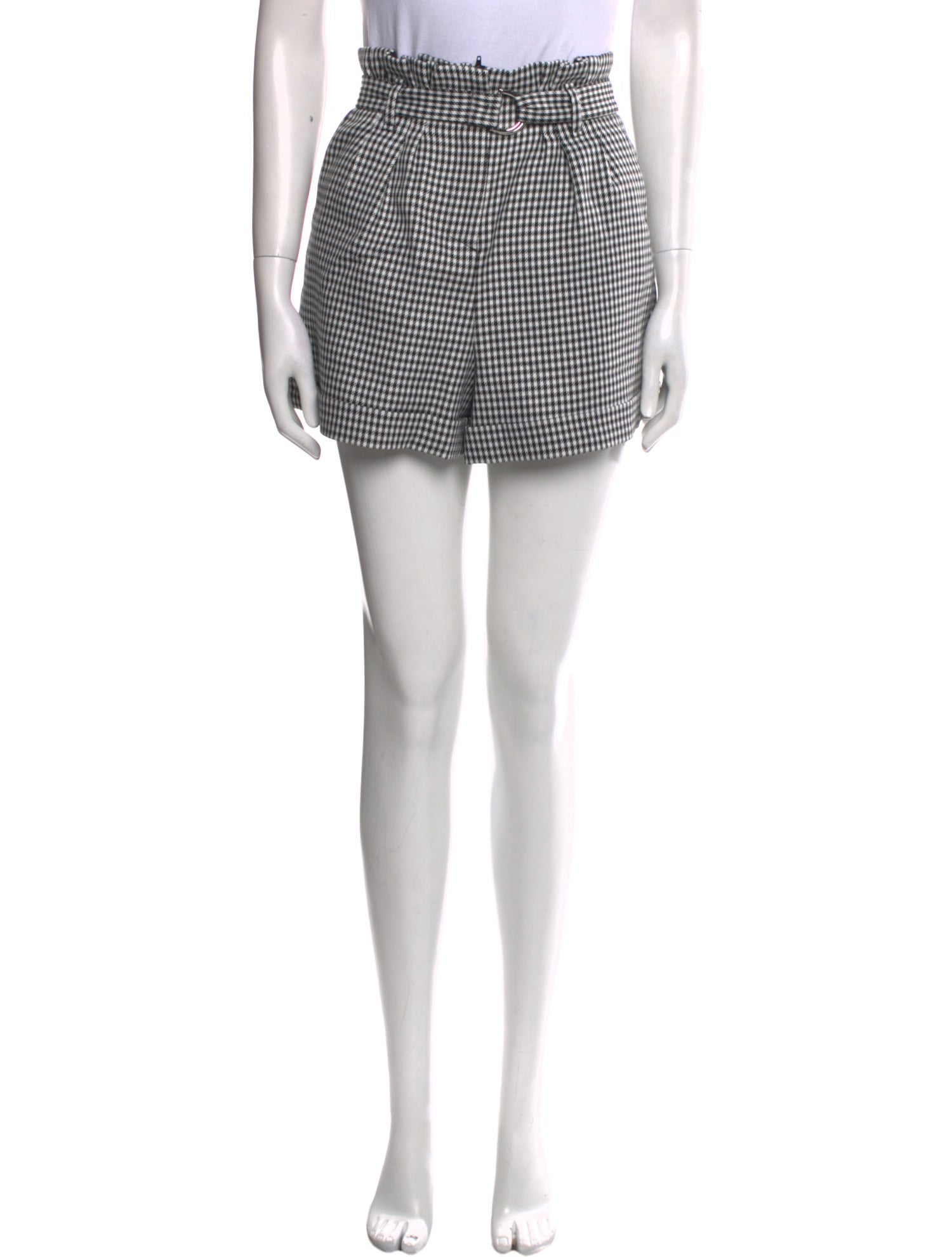 Maje Plaid Print Mini Shorts