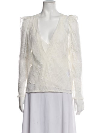 Maje V-Neck Long Sleeve Blouse