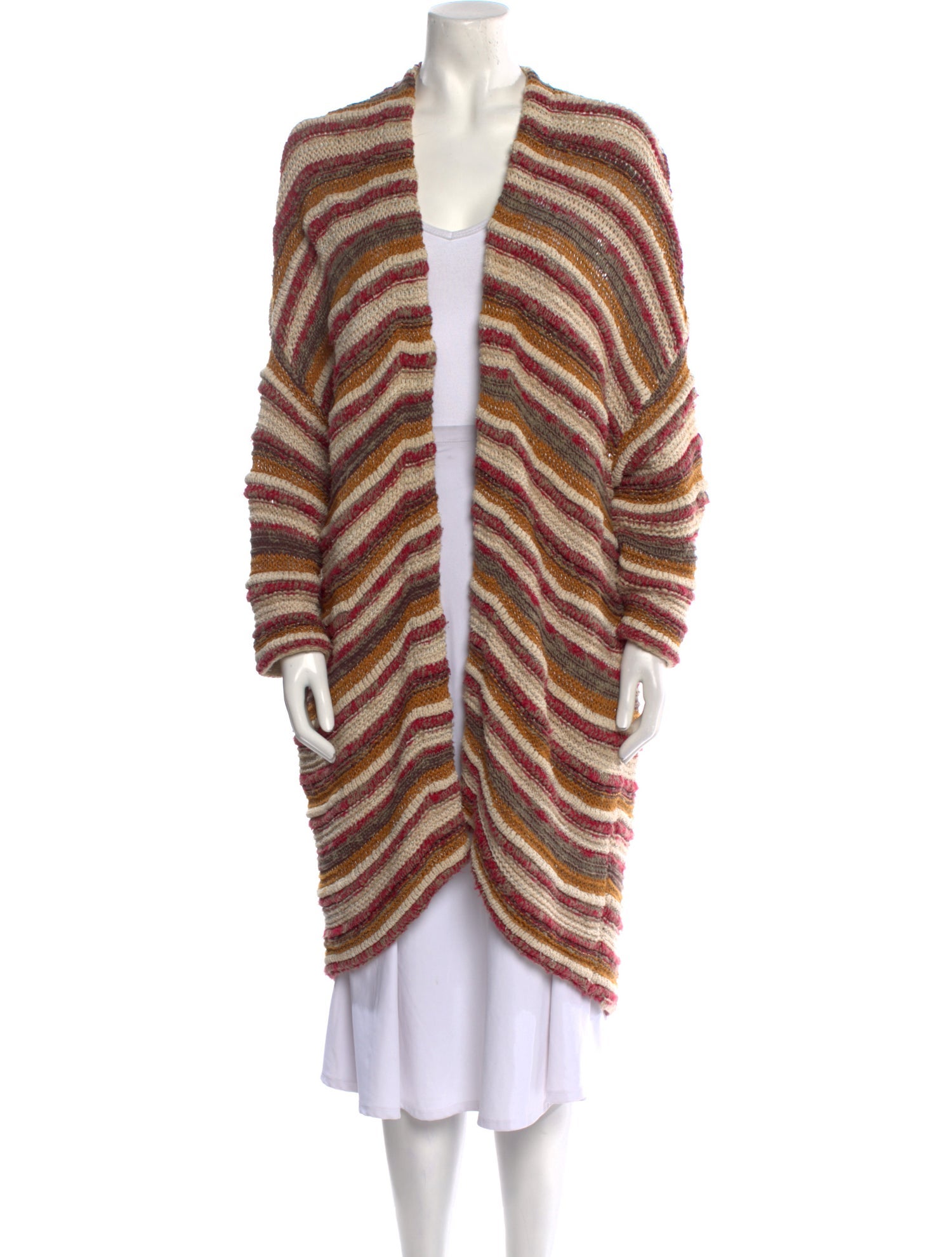 Maje Striped Open Front Sweater