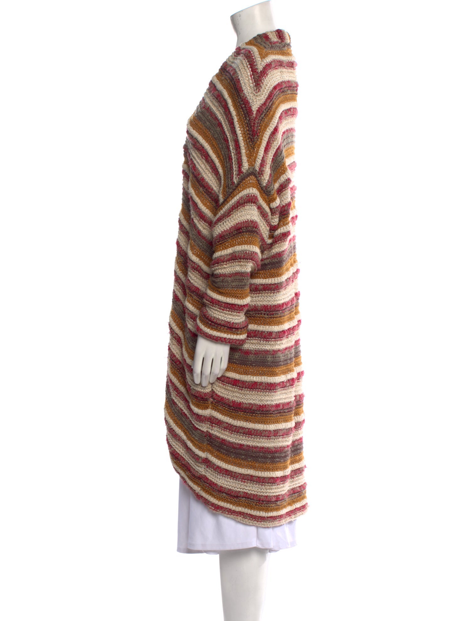 Maje Striped Open Front Sweater