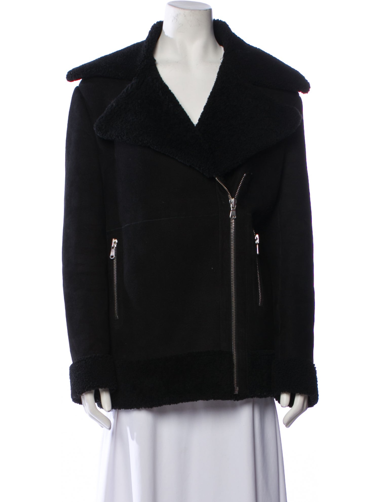 Maje Shearling Biker Jacket