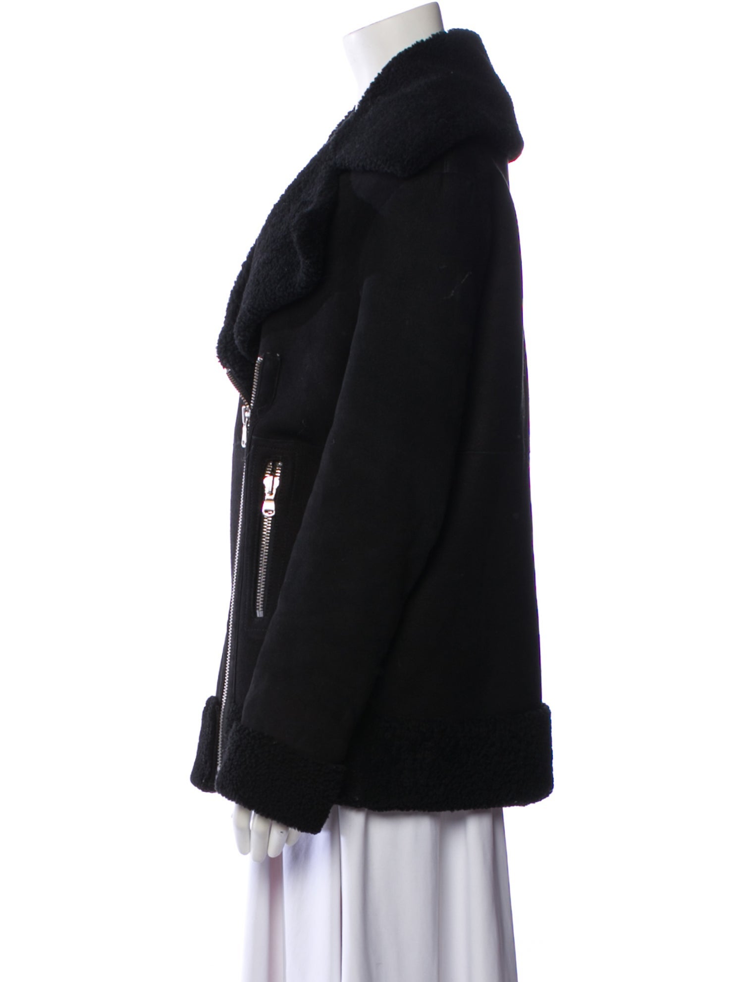 Maje Shearling Biker Jacket