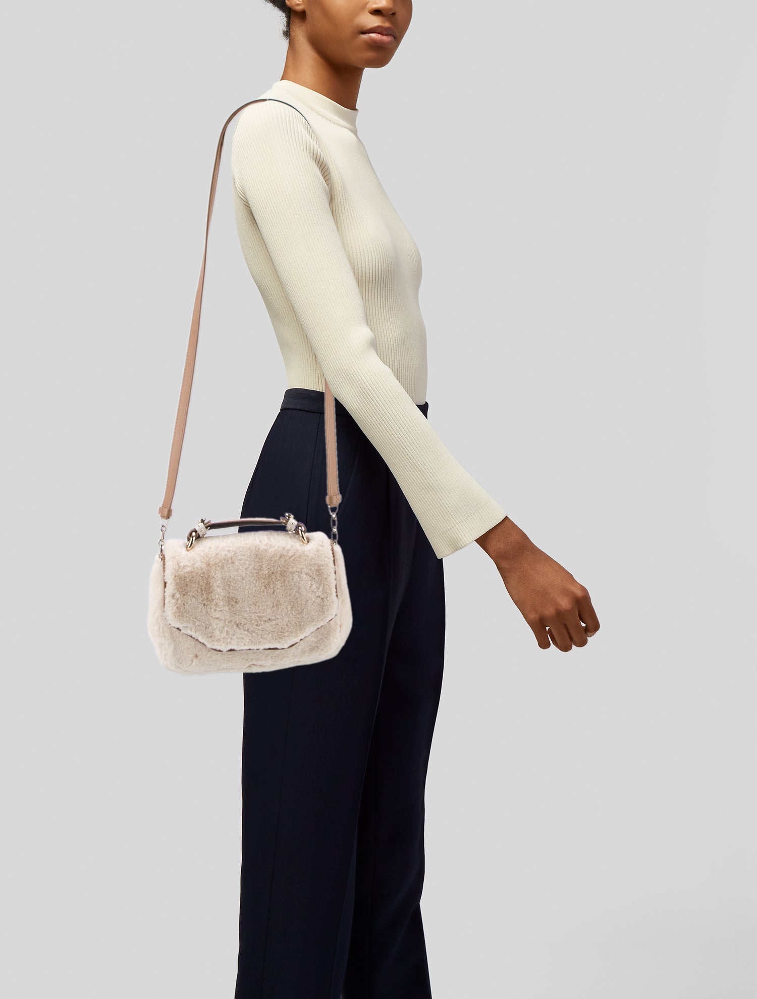 Maje Faux Fur Crossbody Bag