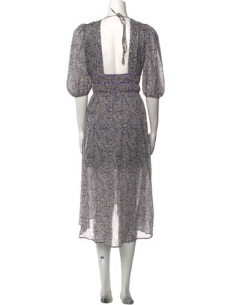 Maje Floral Print Midi Length Dress