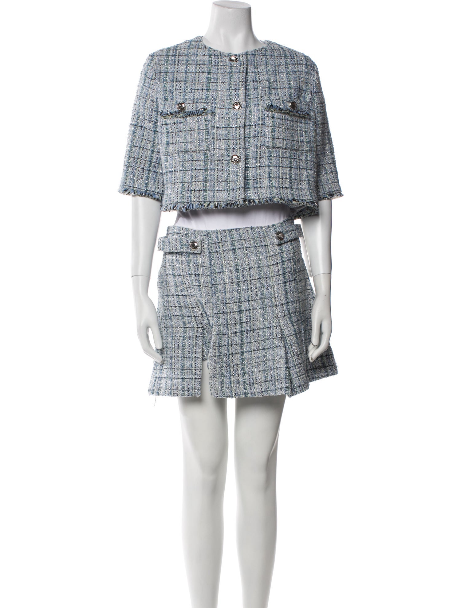 Maje Tweed Pattern Short Set