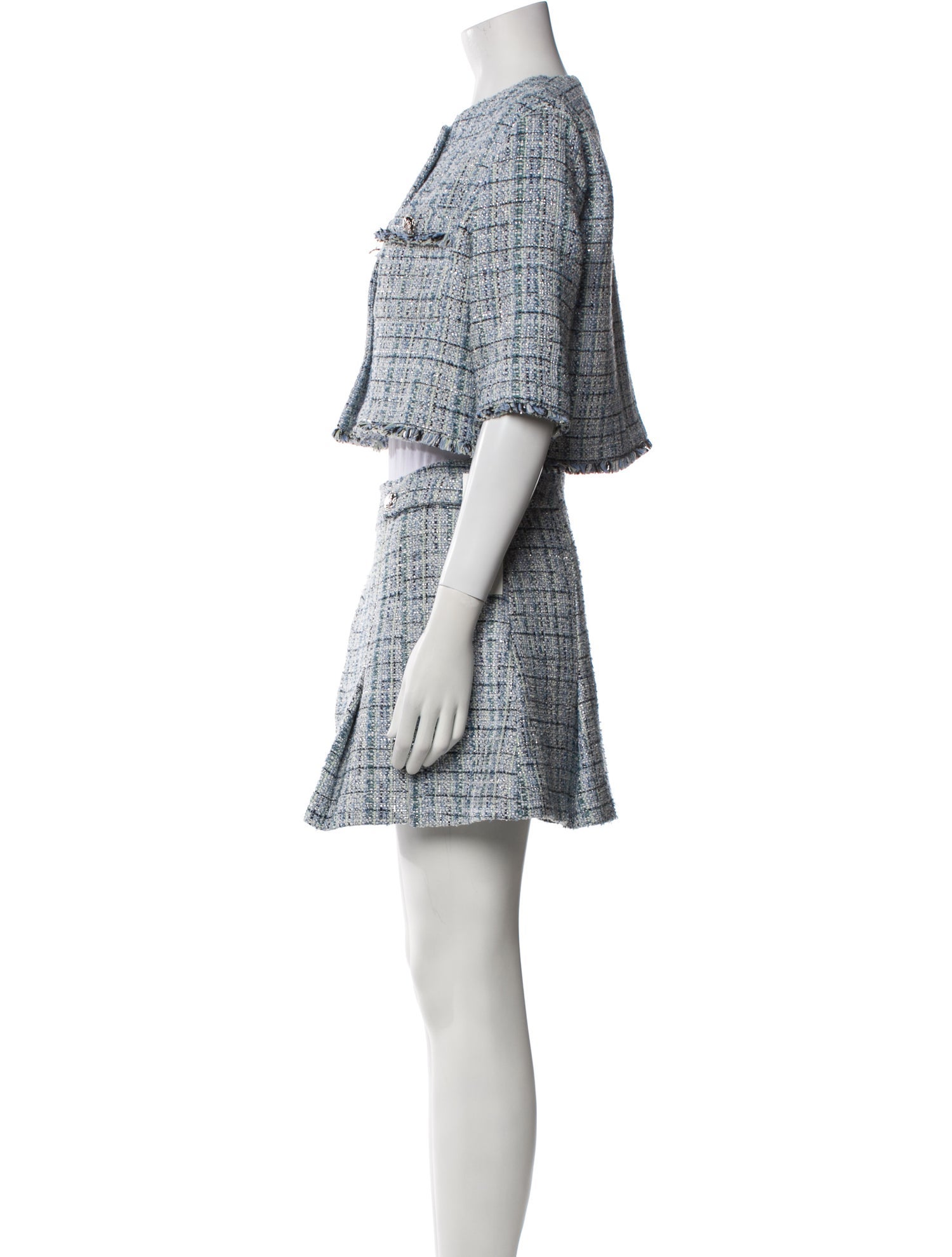 Maje Tweed Pattern Short Set