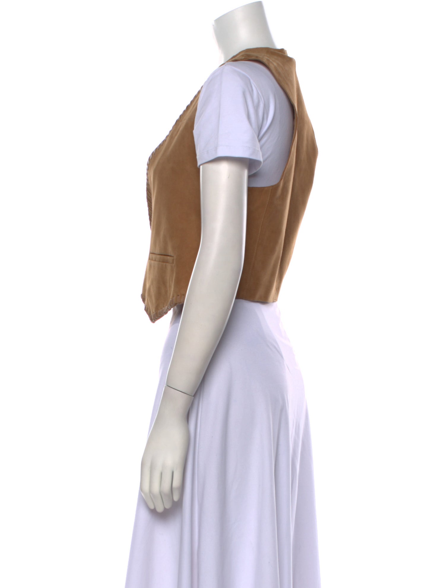 Maje Plunge Neckline Sleeveless Crop Top