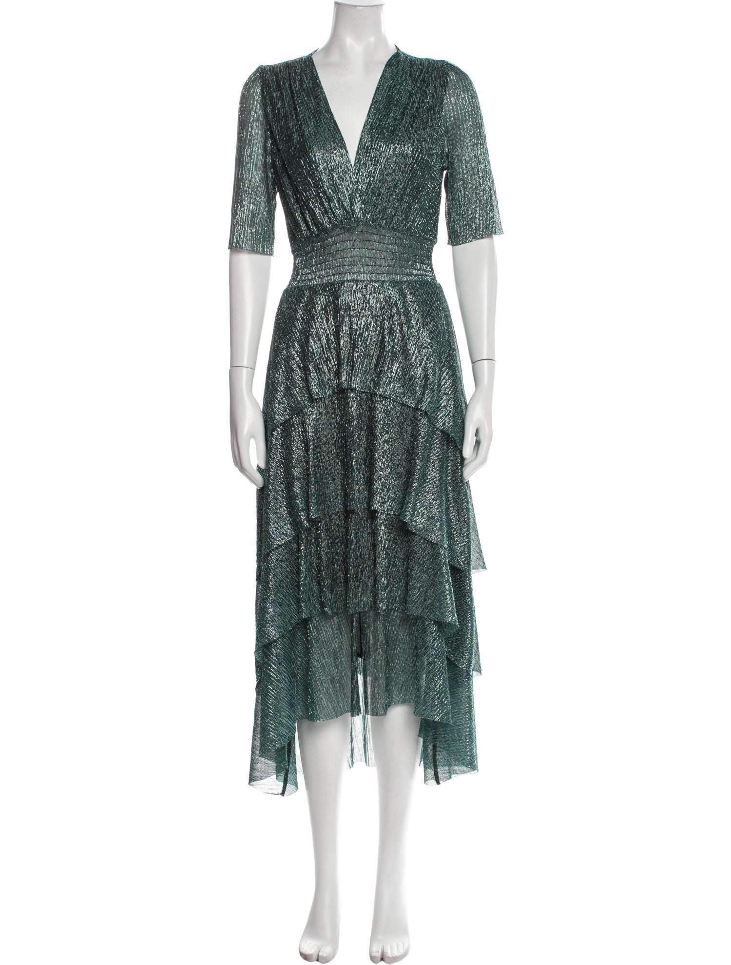 Maje V-Neck Midi Length Dress