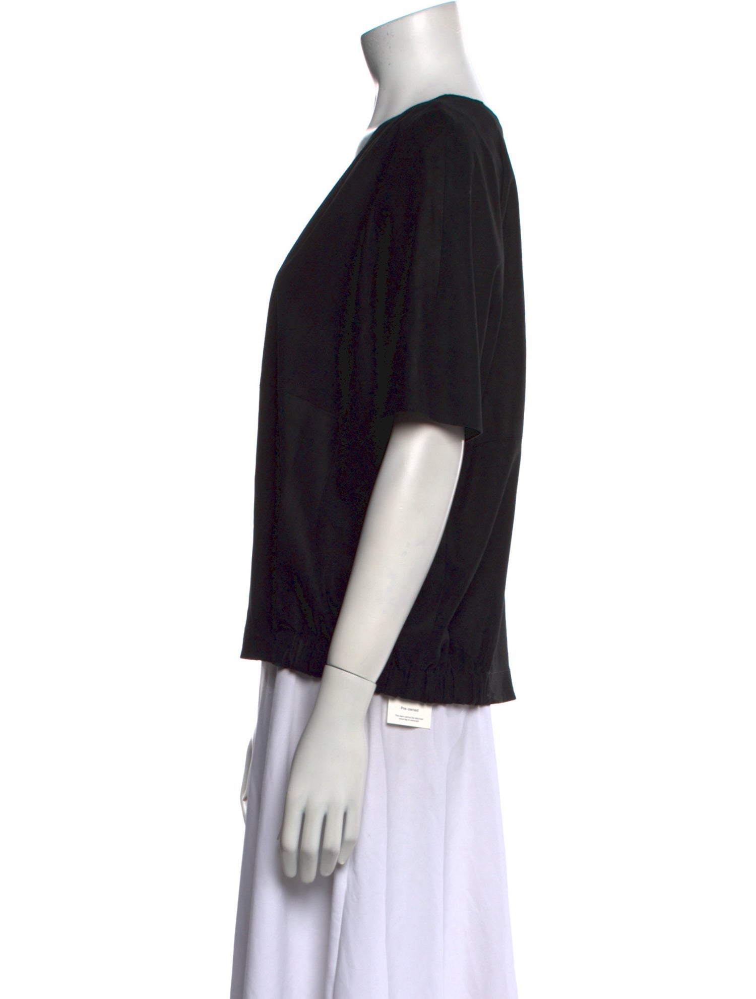 Maje Leather V-Neck Top