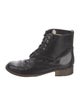 Maje Leather Printed Combat Boots