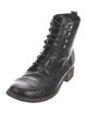 Maje Leather Printed Combat Boots