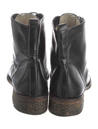 Maje Leather Printed Combat Boots