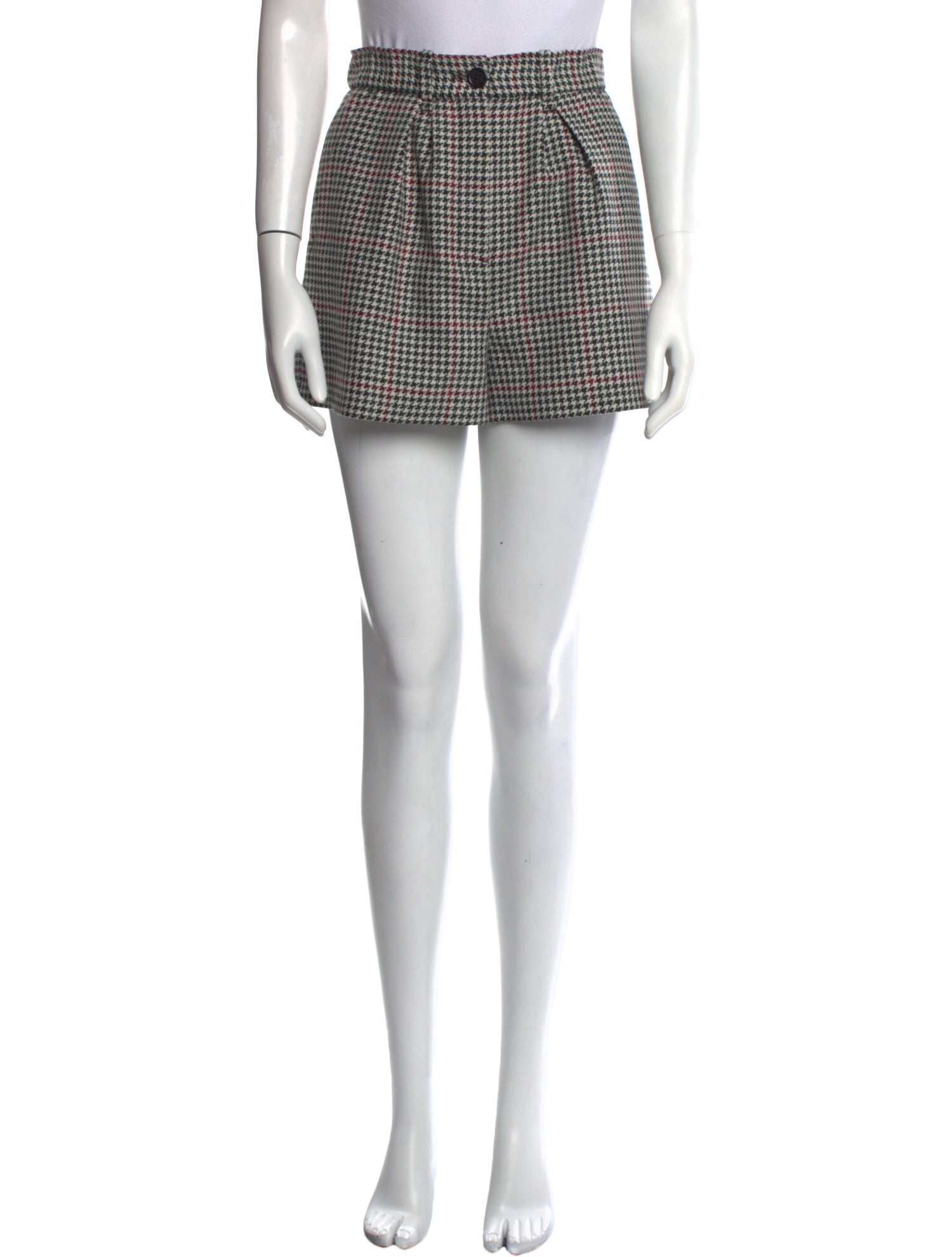 Maje Houndstooth Print Mini Shorts
