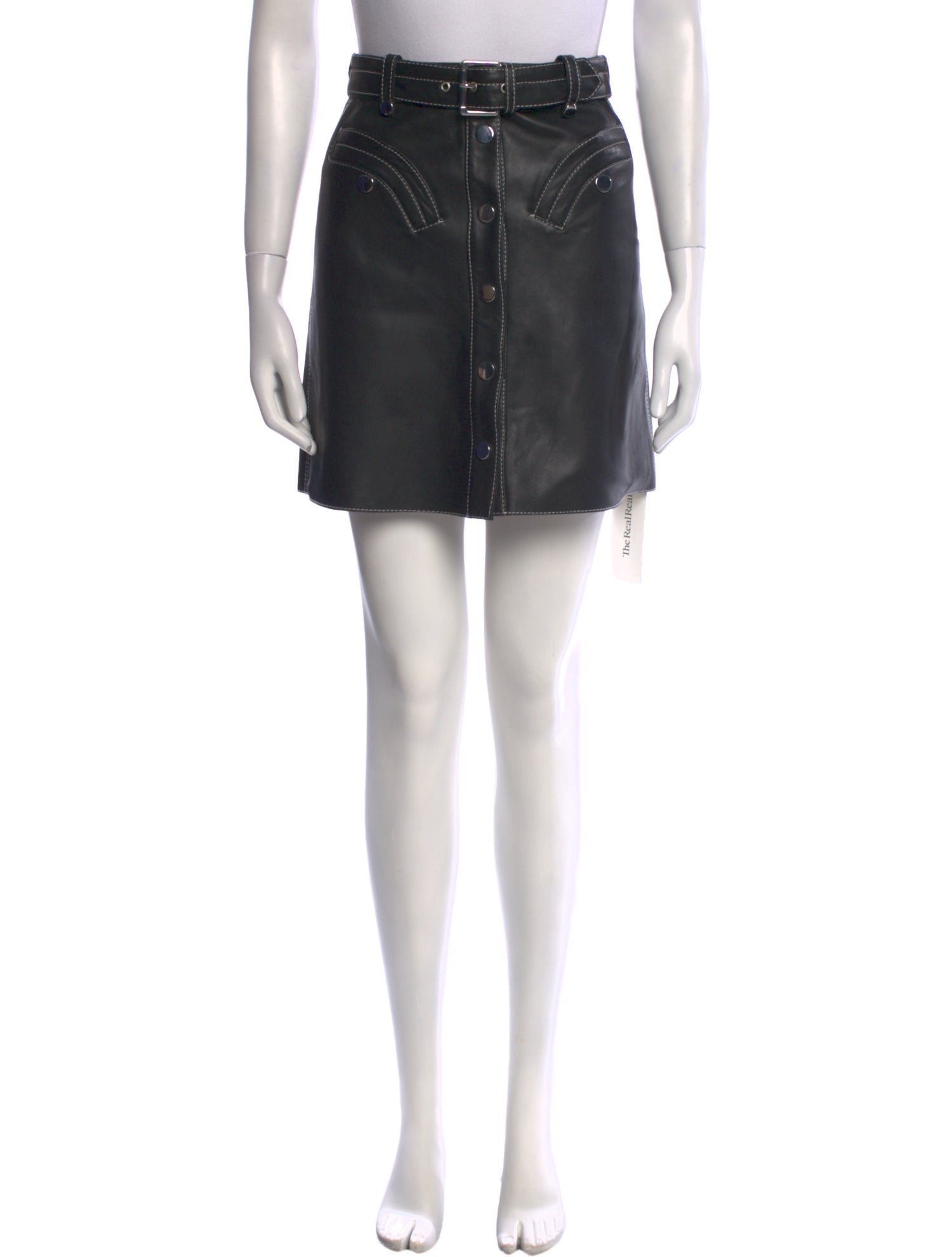 Maje Lamb Leather Mini Skirt