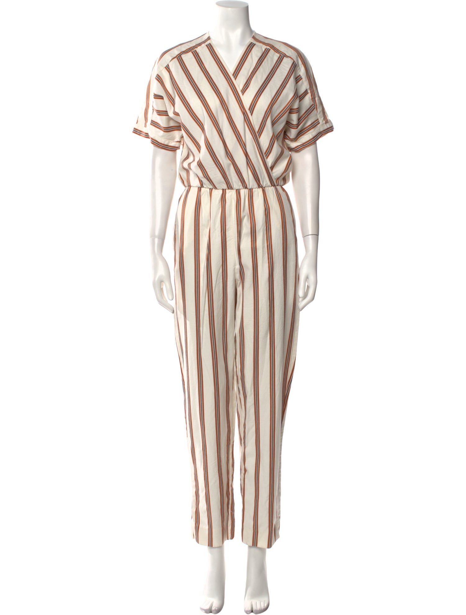 Maje Striped V-Neck Jumpsuit