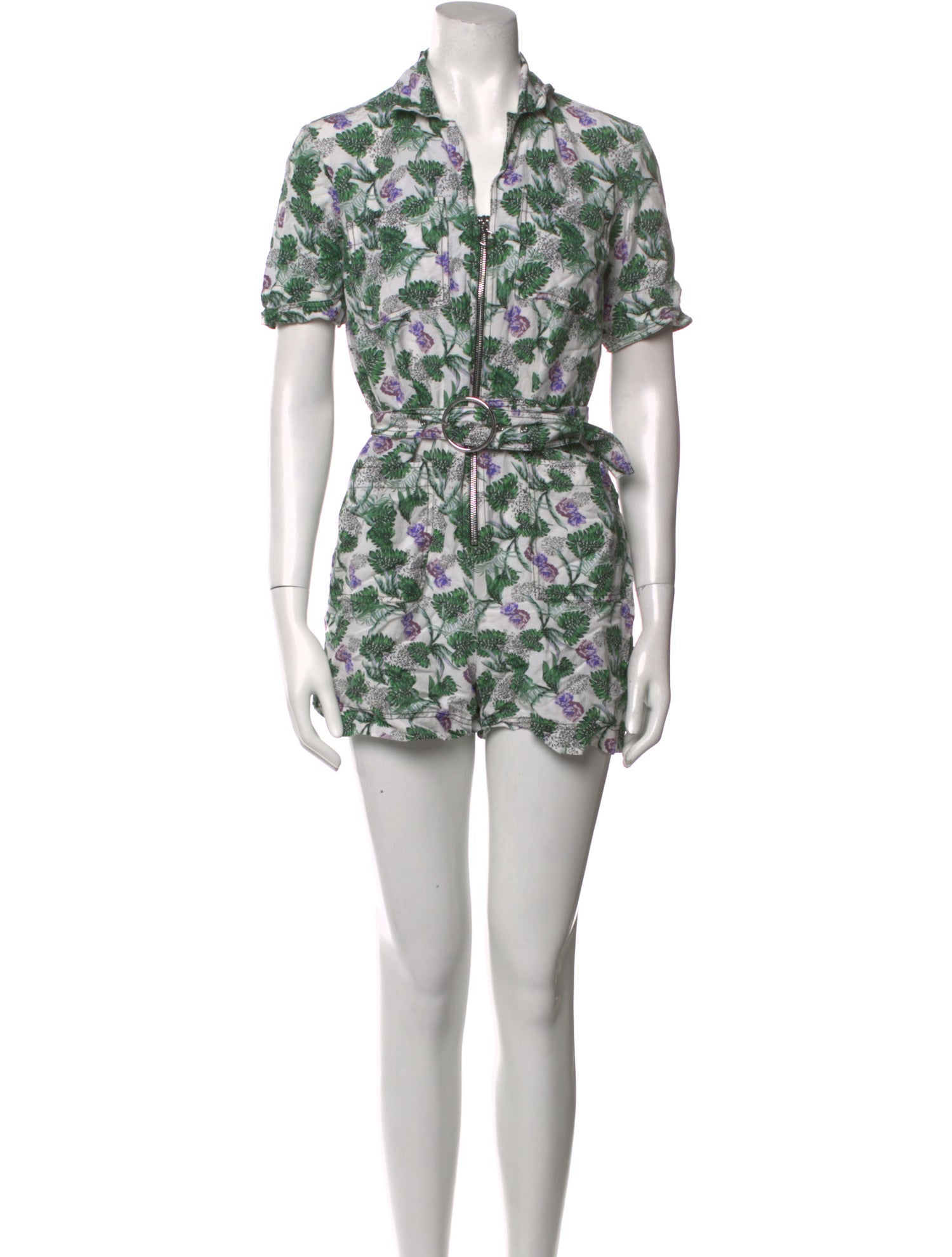 Maje Floral Print V-Neck Romper