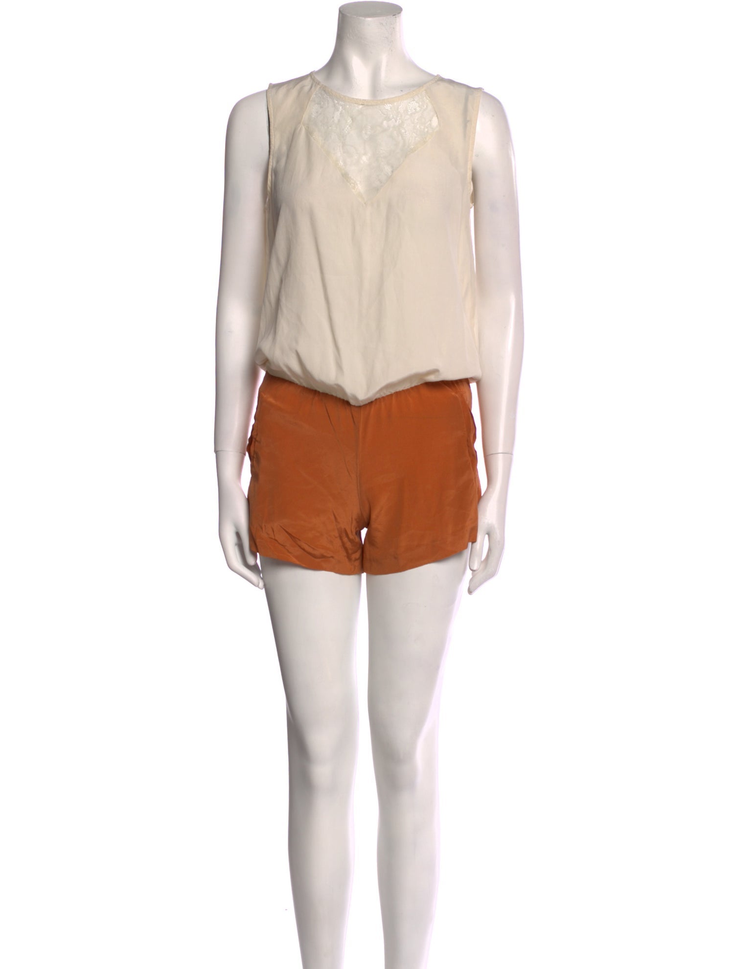 Maje Silk Scoop Neck Romper