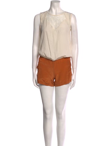 Maje Jumpsuits and Rompers Silk Scoop Neck Romper S