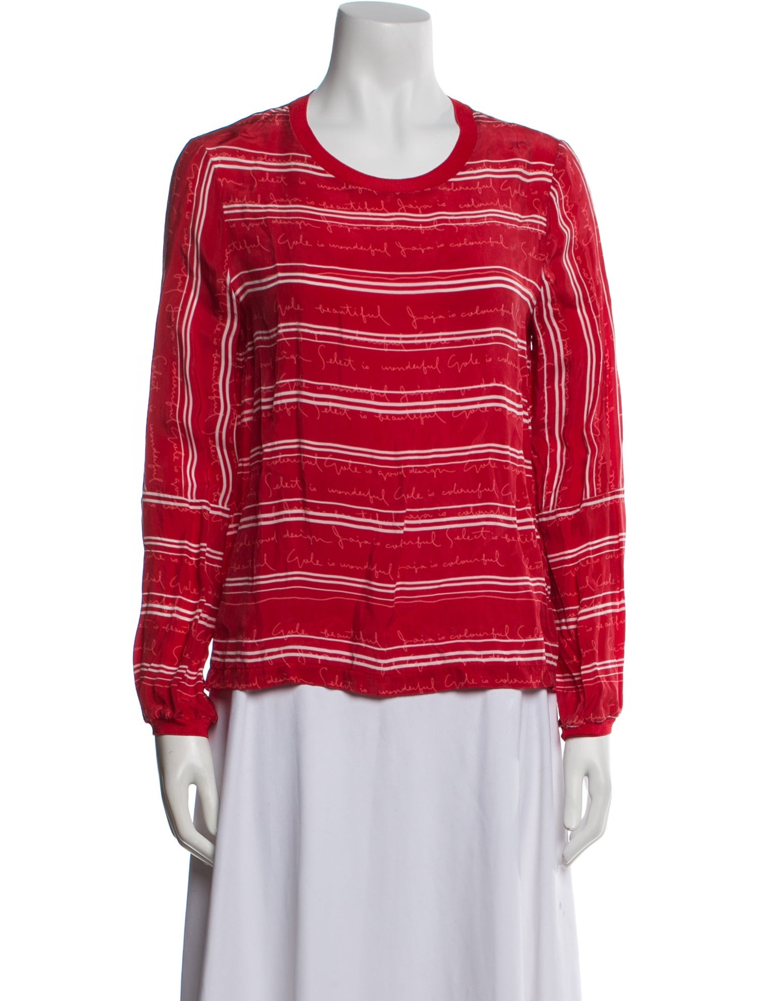 Maje Striped Crew Neck Blouse