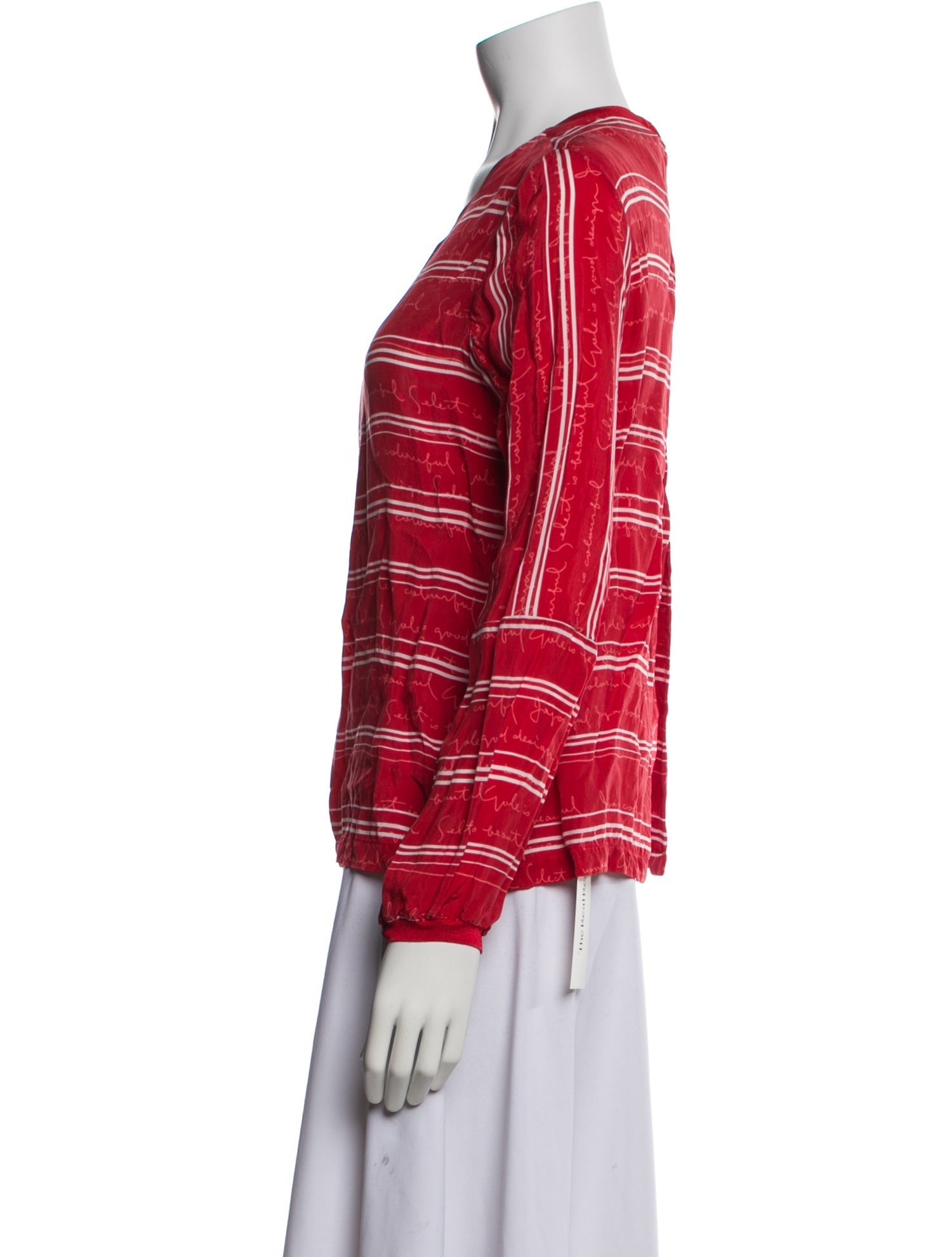 Maje Striped Crew Neck Blouse