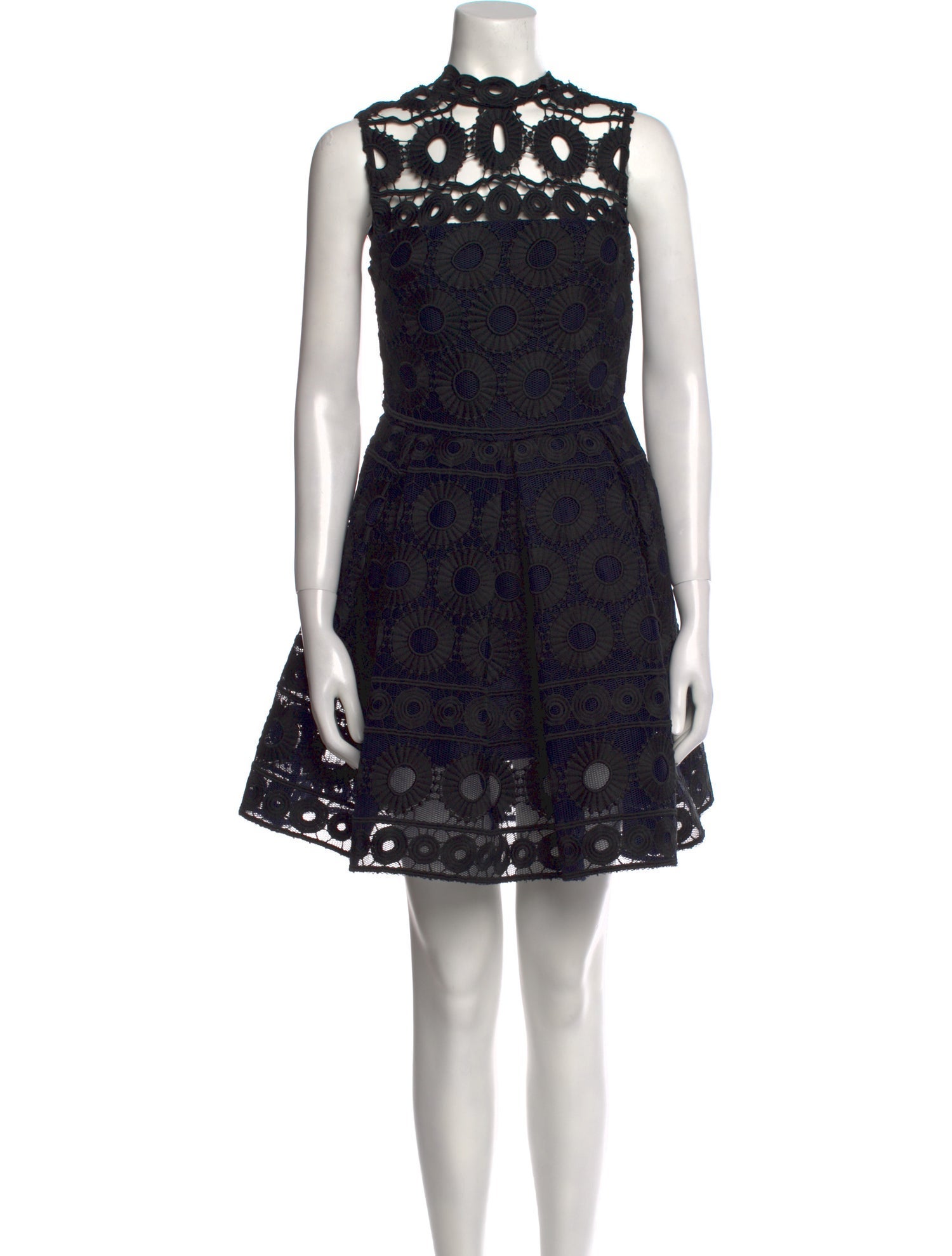 Maje Lace Pattern Mini Dress
