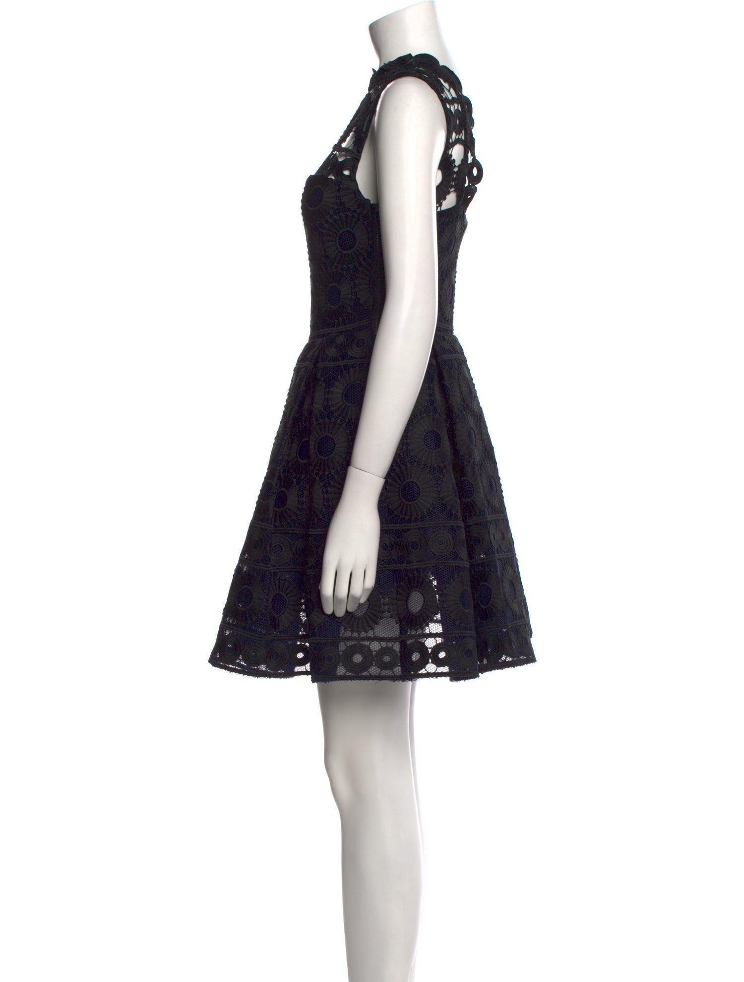 Maje Lace Pattern Mini Dress