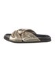 Maje Leather Pleated Accents Slides