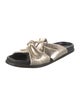 Maje Leather Pleated Accents Slides