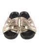Maje Leather Pleated Accents Slides