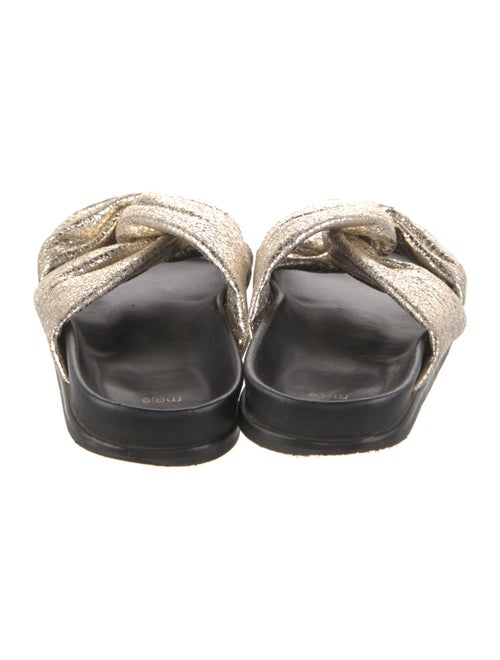 Maje Leather Pleated Accents Slides