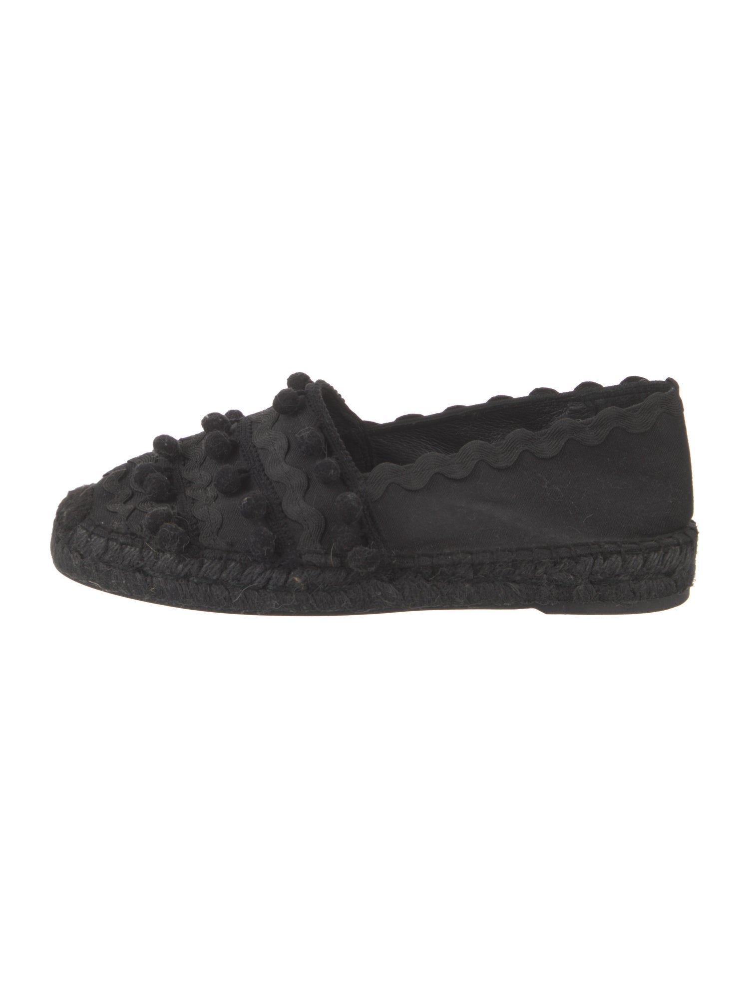 Maje Canvas Pom-Pom Embellishments Moccasins