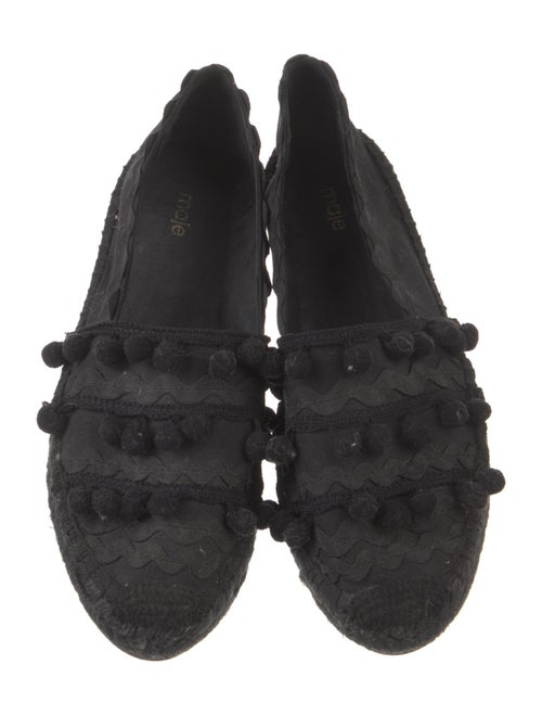 Maje Canvas Pom-Pom Embellishments Moccasins