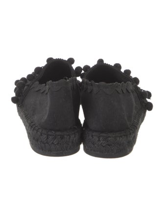 Maje Canvas Pom-Pom Embellishments Moccasins