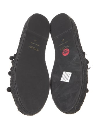 Maje Canvas Pom-Pom Embellishments Moccasins