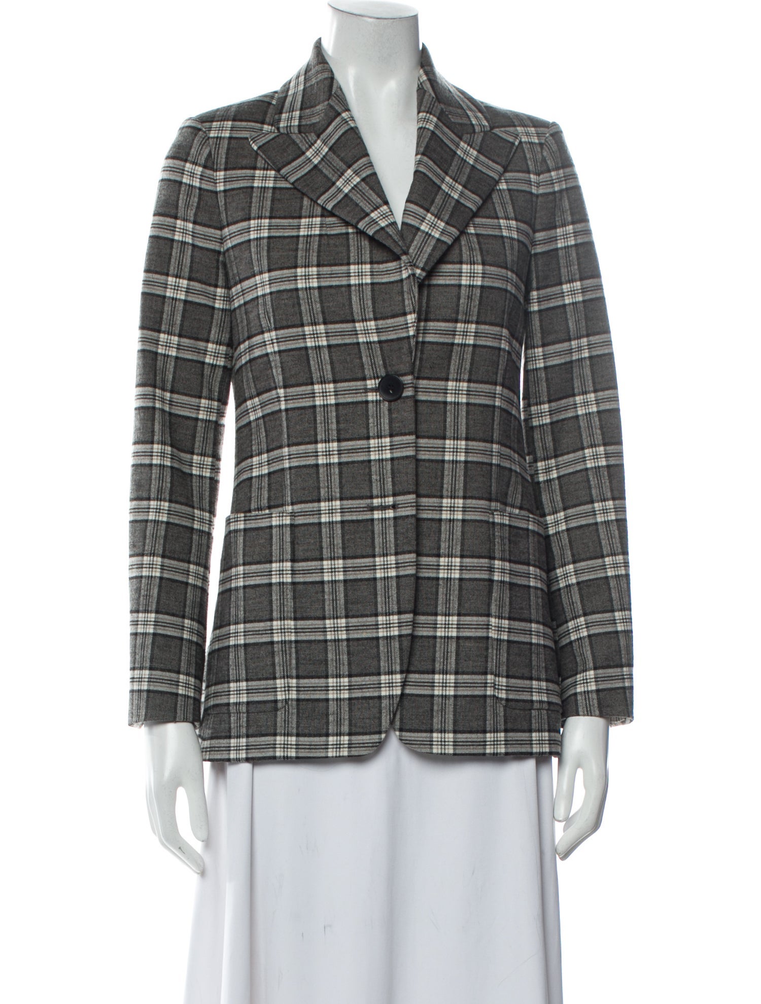 Maje Plaid Print Blazer