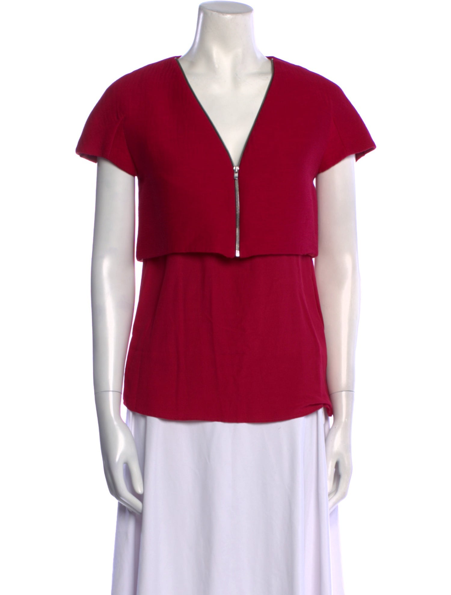 Maje V-Neck Short Sleeve Top