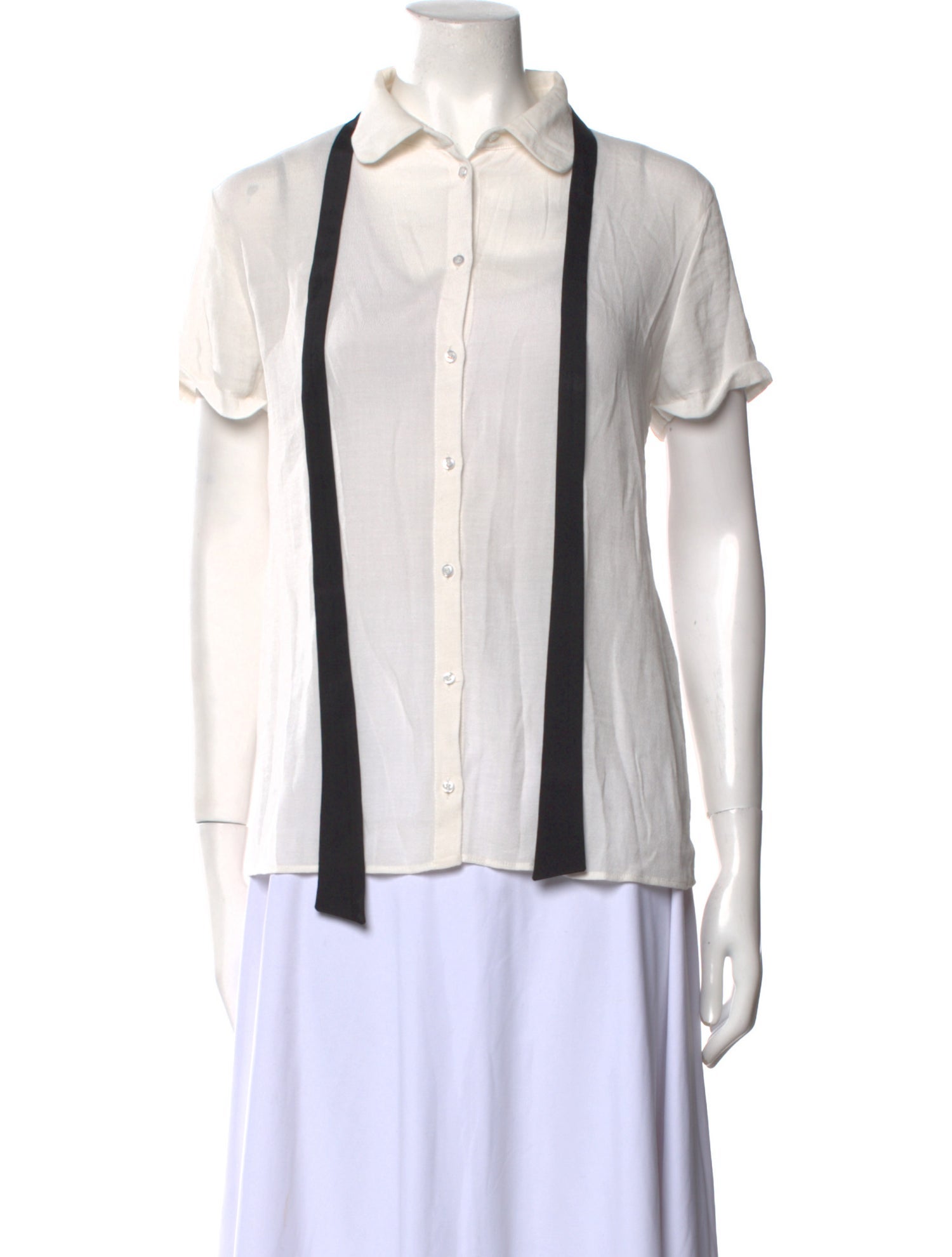 Maje Short Sleeve Button-Up Top