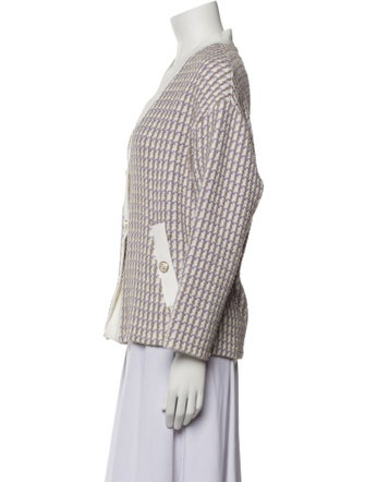 Maje Houndstooth Print V-Neck Sweater