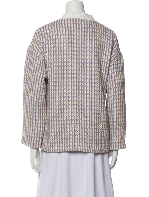 Maje Houndstooth Print V-Neck Sweater