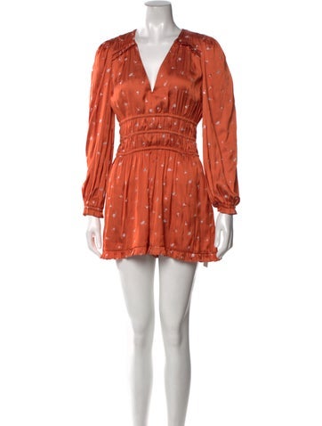 Maje Jumpsuits and Rompers Printed Plunge Neckline Romper S