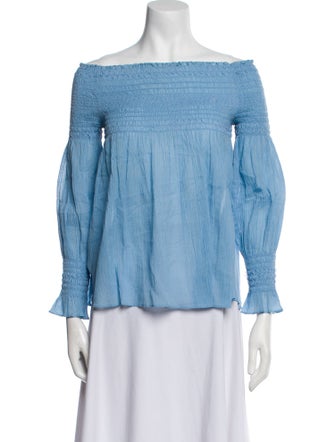 Maje Off-The-Shoulder Three-Quarter Sleeve Blouse