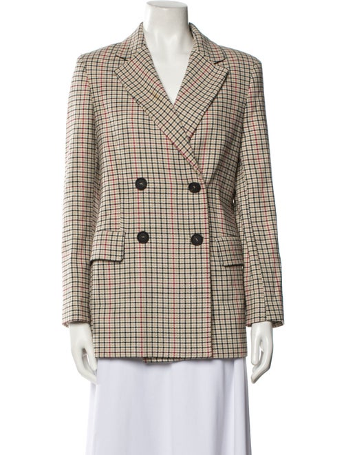 Maje Plaid Print Peacoat