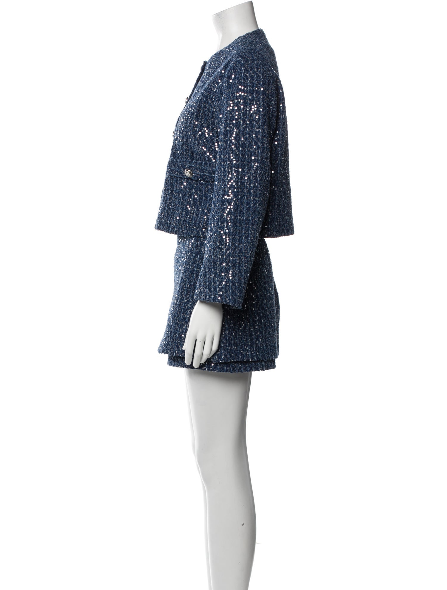 Maje Tweed Pattern Short Set