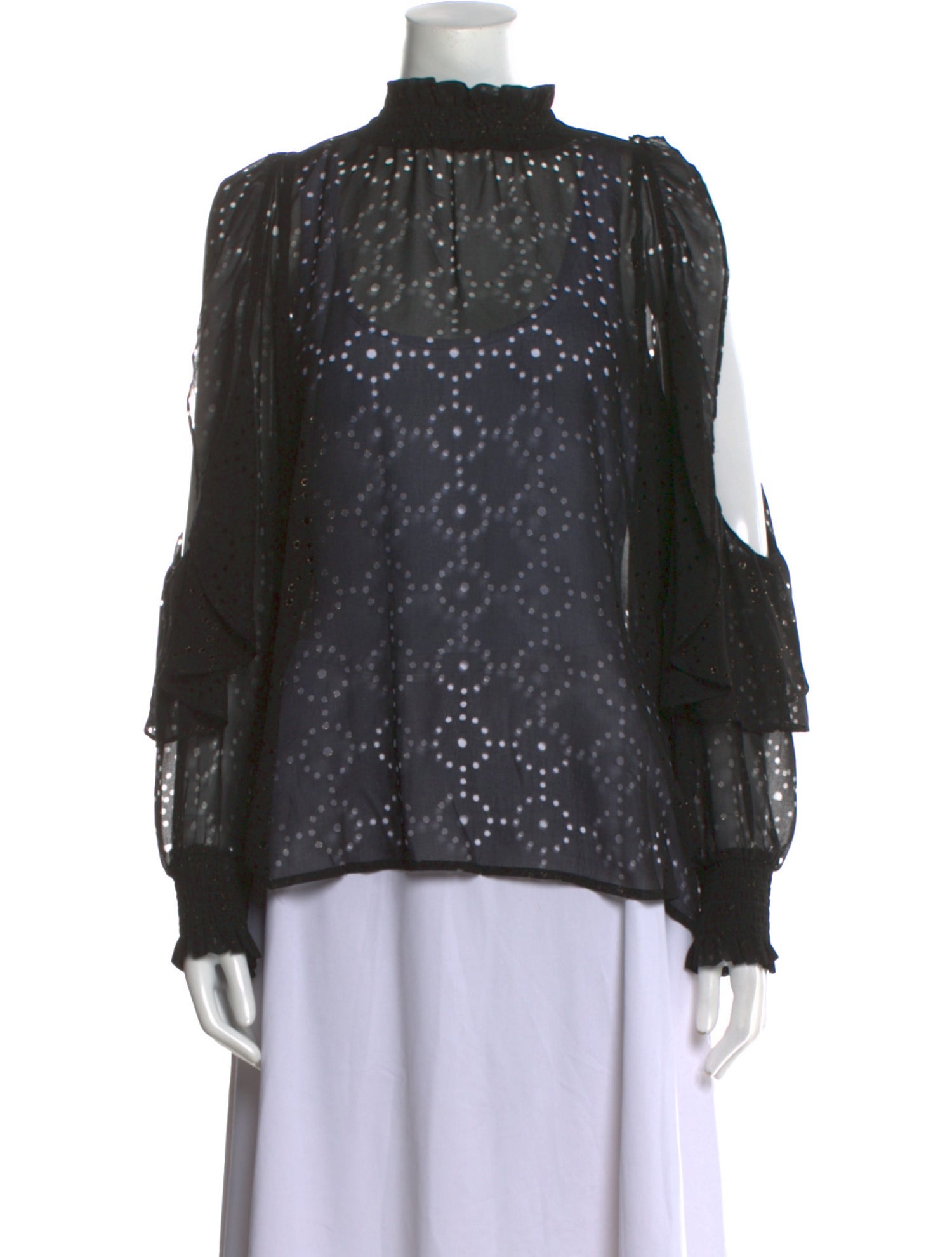 Maje Mock Neck Long Sleeve Blouse