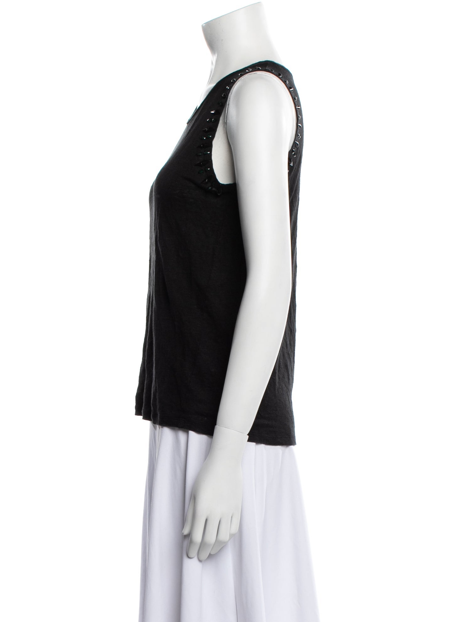 Maje Scoop Neck Sleeveless Top