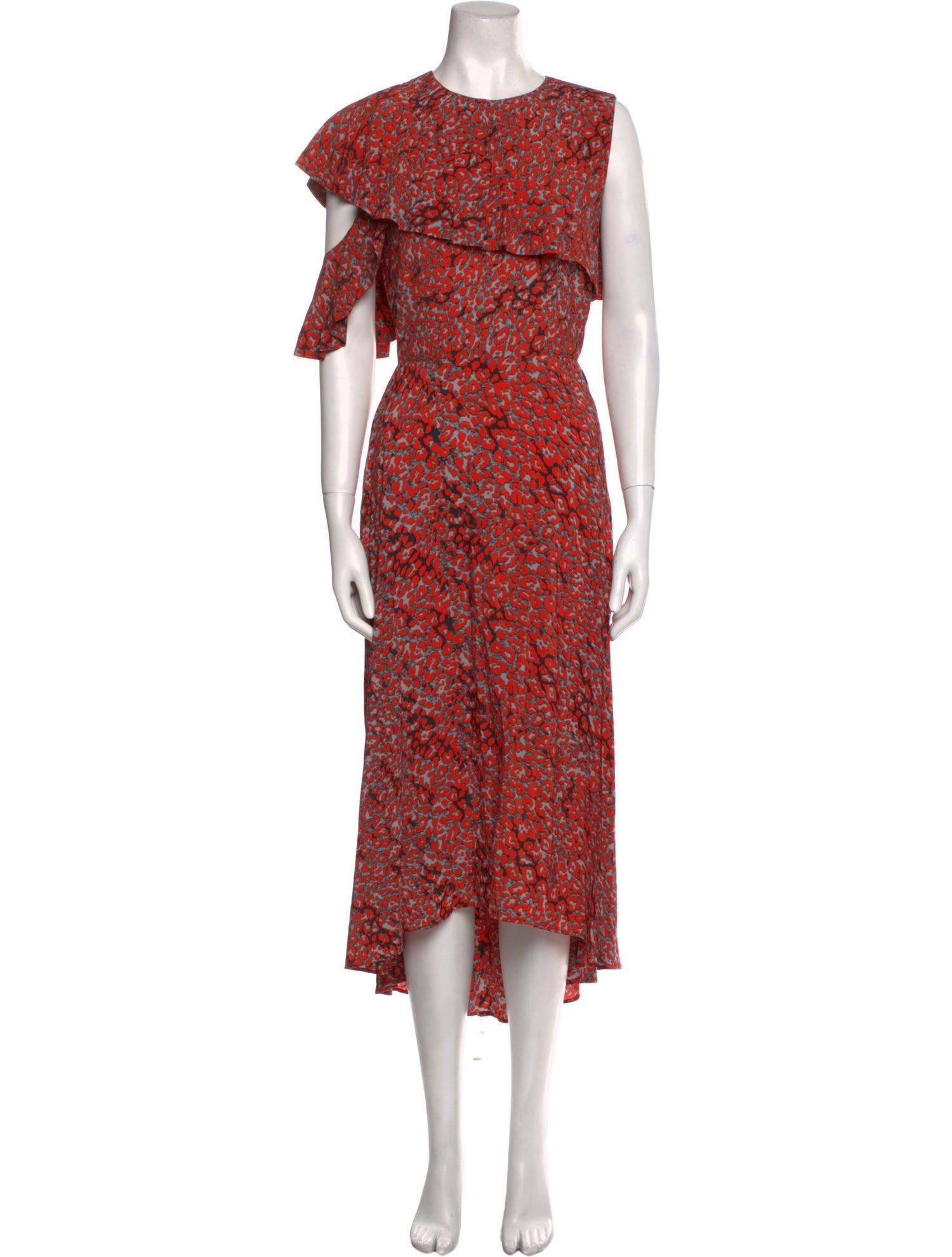 Maje Floral Print Midi Length Dress