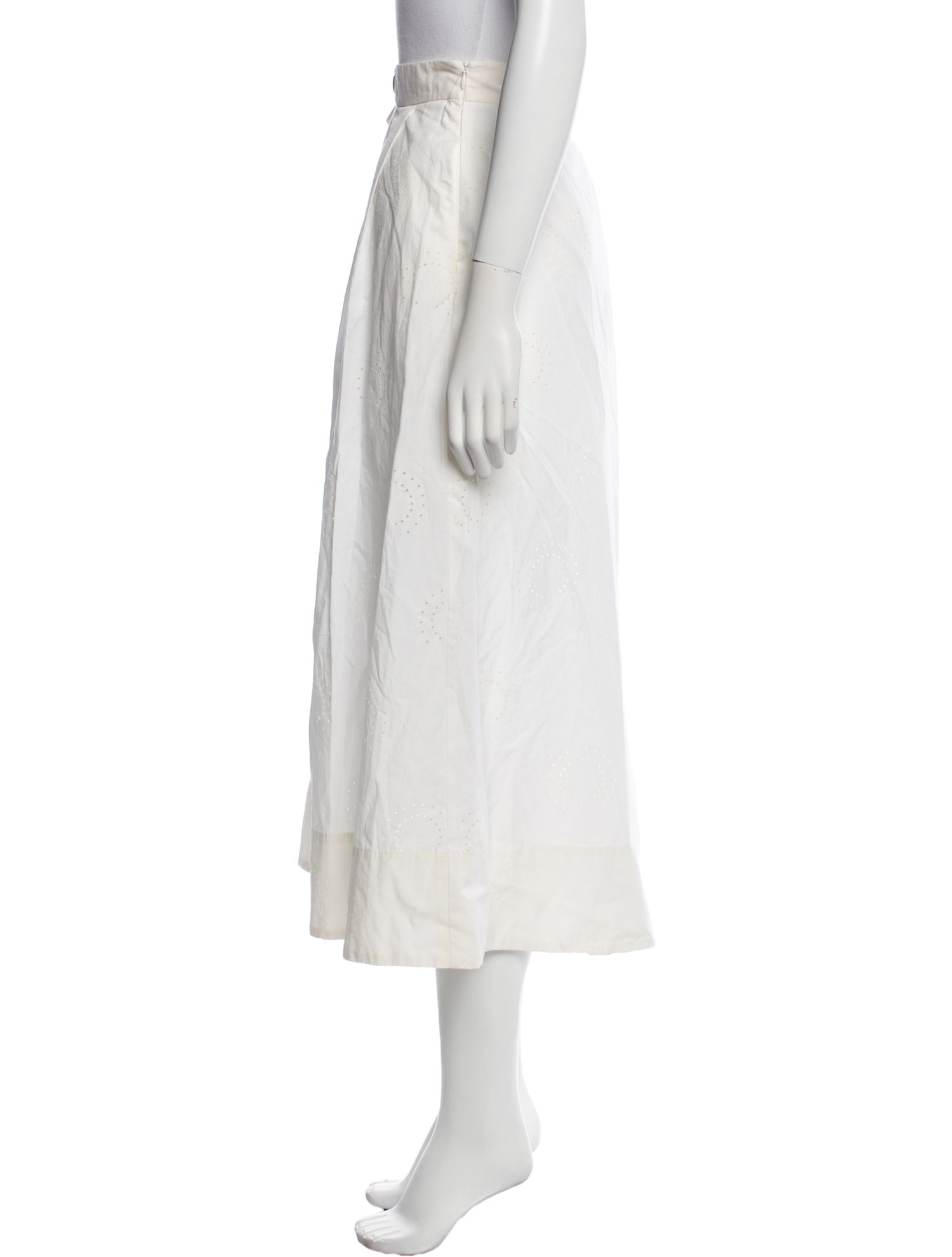 Maje Eyelet Trim Midi Length Skirt