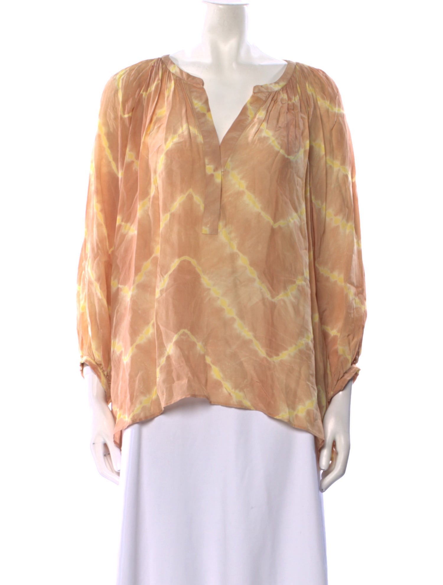 Maje Tie-Dye Print V-Neck Blouse